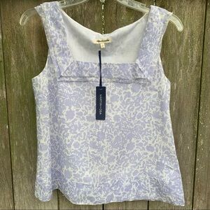 MARTIN + OSA floral silk cotton square neck collar sleeveless top spring summer
